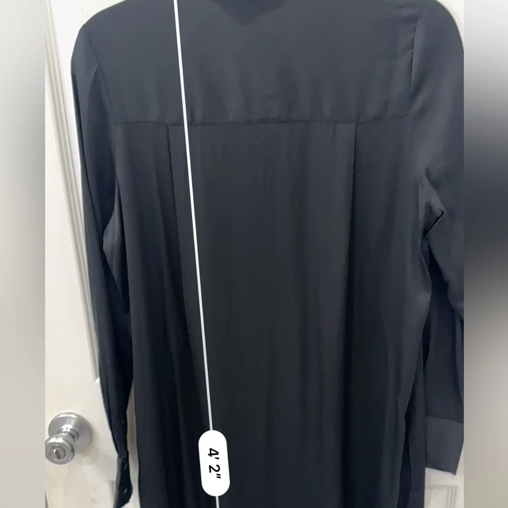 Quince black stretch washable silk shirtdress size small- NWOT - Picture 10 of 16